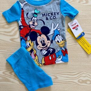 Disney Mickey & Friends Blue Short Sleeve Pajama Set